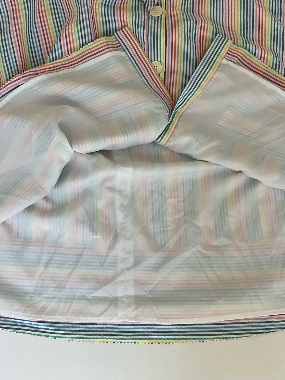 J. Crew Rainbow Seersucker Dress Cut-Out Tie Front Stripe Midi Dress 10 - Picture 11 of 16